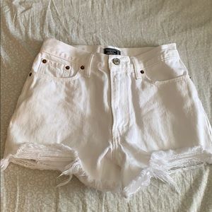 Abercrombie & Fitch White Denim Shorts